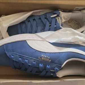 Blue suede puma shoes